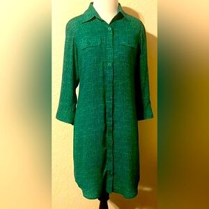 CAbi Green Polka Dot Shirtdress